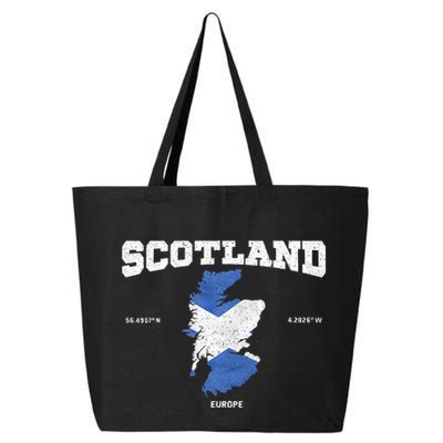 Scottish Flag And Map Scotland Coordinates 25L Jumbo Tote