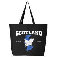 Scottish Flag And Map Scotland Coordinates 25L Jumbo Tote