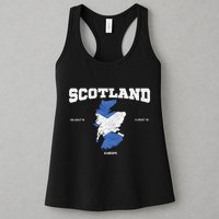Scottish Flag And Map Scotland Coordinates Womens Tank Top