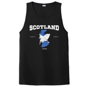 Scottish Flag And Map Scotland Coordinates PosiCharge Competitor Tank