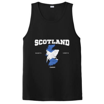 Scottish Flag And Map Scotland Coordinates PosiCharge Competitor Tank