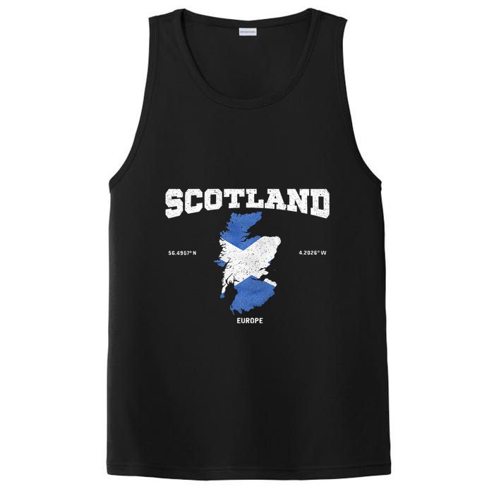 Scottish Flag And Map Scotland Coordinates PosiCharge Competitor Tank