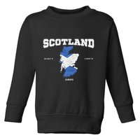 Scottish Flag And Map Scotland Coordinates Toddler Sweatshirt