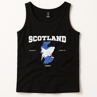 Scottish Flag And Map Scotland Coordinates Tank Top