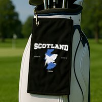 Scottish Flag And Map Scotland Coordinates Golf Towel