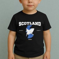 Scottish Flag And Map Scotland Coordinates Toddler T-Shirt