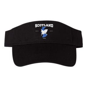 Scottish Flag And Map Scotland Coordinates Valucap Bio-Washed Visor