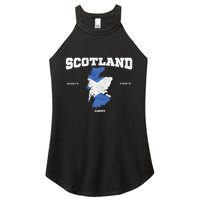 Scottish Flag And Map Scotland Coordinates Women's Perfect Tri Rocker Tank