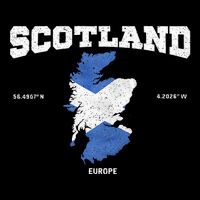Scottish Flag And Map Scotland Coordinates Women's V-Neck T-Shirt