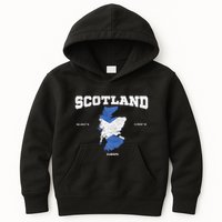 Scottish Flag And Map Scotland Coordinates Kids Hoodie