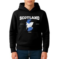 Scottish Flag And Map Scotland Coordinates Kids Hoodie