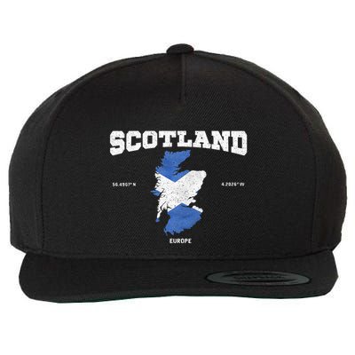 Scottish Flag And Map Scotland Coordinates Wool Snapback Cap