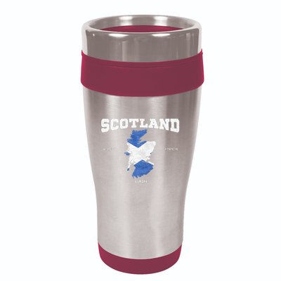 Scottish Flag And Map Scotland Coordinates 16oz Travel Tumbler