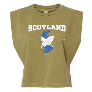 Scottish Flag And Map Scotland Coordinates Garment-Dyed Women's Muscle Tee