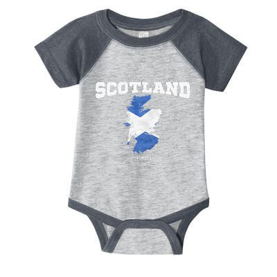 Scottish Flag And Map Scotland Coordinates Infant Baby Jersey Bodysuit