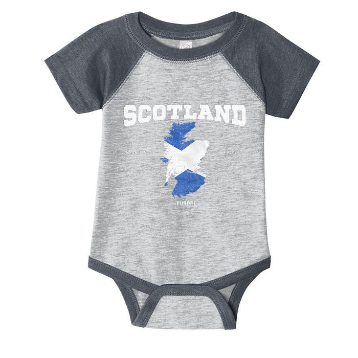 Scottish Flag And Map Scotland Coordinates Infant Baby Jersey Bodysuit