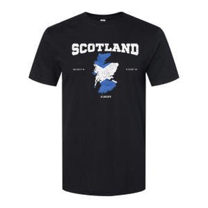 Scottish Flag And Map Scotland Coordinates Softstyle CVC T-Shirt