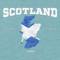 Scottish Flag And Map Scotland Coordinates Sueded Cloud Jersey T-Shirt