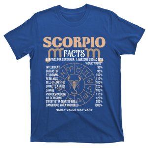 Scorpio Facts Awesome Zodiac Sign Birthday Gift Cool Gift T-Shirt