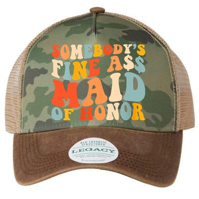 Somebodys Fine Ass Maid Of Honor Funny Retro Groovy Legacy Tie Dye Trucker Hat