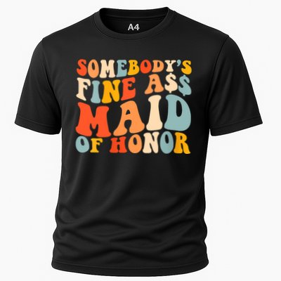 Somebodys Fine Ass Maid Of Honor Funny Retro Groovy Performance Shirt