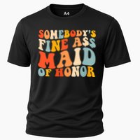 Somebodys Fine Ass Maid Of Honor Funny Retro Groovy Cooling Performance Crew T-Shirt