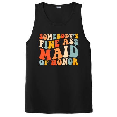 Somebodys Fine Ass Maid Of Honor Funny Retro Groovy PosiCharge Competitor Tank