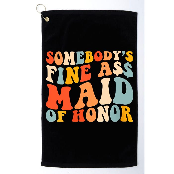 Somebodys Fine Ass Maid Of Honor Funny Retro Groovy Golf Towel