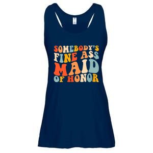 Somebodys Fine Ass Maid Of Honor Funny Retro Groovy Ladies Essential Flowy Tank