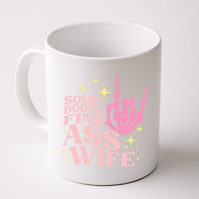 SomebodyS Fine Ass Wife Retro Skeleton Hand Witchy Cute Gift Coffee Mug