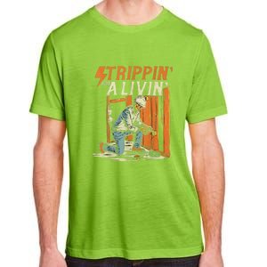 Stripping For A Living Funny Electrician Humor Adult ChromaSoft Performance T-Shirt