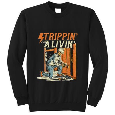 Stripping For A Living Funny Electrician Humor Sweatshirt