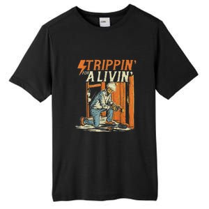 Stripping For A Living Funny Electrician Humor Tall Fusion ChromaSoft Performance T-Shirt