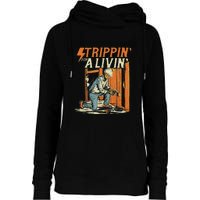 Stripping For A Living Funny Electrician Humor Womens Funnel Neck Pullover Hood