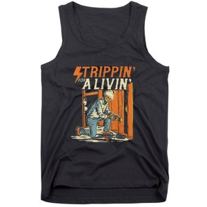 Stripping For A Living Funny Electrician Humor Tank Top