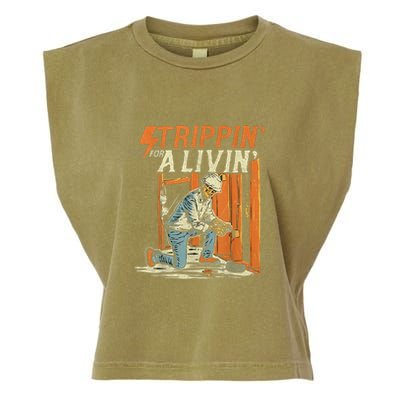 Stripping For A Living Funny Electrician Humor Garment-Dyed Women's Muscle Tee