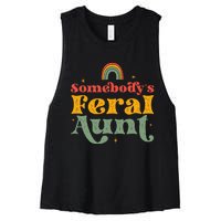 Somebody's Feral Aunt   Women's Racerback Cropped Tank