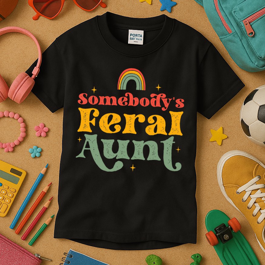 Somebody's Feral Aunt   Kids T-Shirt