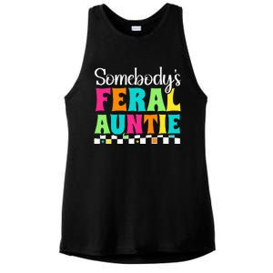 Somebody's Feral Aunt Mothers Day Colorful Auntie Ladies PosiCharge Tri-Blend Wicking Tank