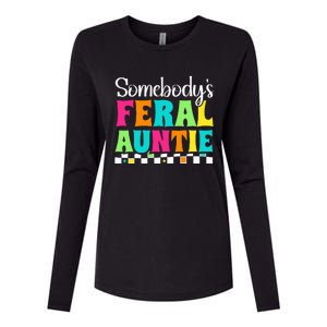 Somebody's Feral Aunt Mothers Day Colorful Auntie Womens Cotton Relaxed Long Sleeve T-Shirt