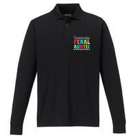 Somebody's Feral Aunt Mothers Day Colorful Auntie Performance Long Sleeve Polo