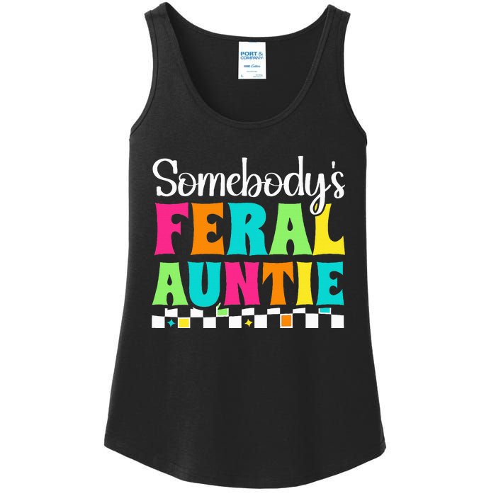 Somebody's Feral Aunt Mothers Day Colorful Auntie Ladies Essential Tank