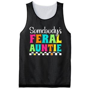 Somebody's Feral Aunt Mothers Day Colorful Auntie Mesh Reversible Basketball Jersey Tank