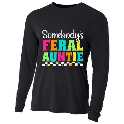 Somebody's Feral Aunt Mothers Day Colorful Auntie Cooling Performance Long Sleeve Crew