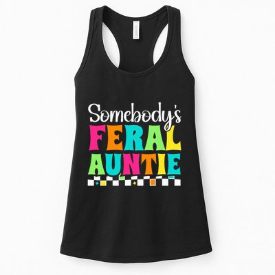 Somebody's Feral Aunt Mothers Day Colorful Auntie Womens Tank Top