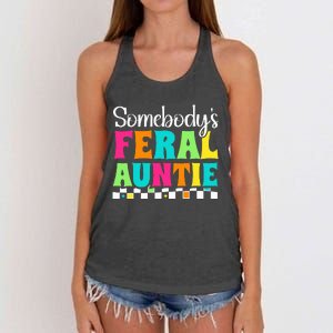 Somebody's Feral Aunt Mothers Day Colorful Auntie Women's Knotted Racerback Tank