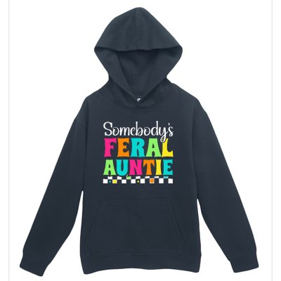 Somebody's Feral Aunt Mothers Day Colorful Auntie Urban Pullover Hoodie