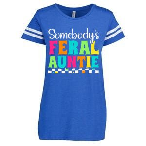 Somebody's Feral Aunt Mothers Day Colorful Auntie Enza Ladies Jersey Football T-Shirt