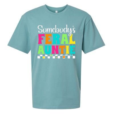 Somebody's Feral Aunt Mothers Day Colorful Auntie Sueded Cloud Jersey T-Shirt