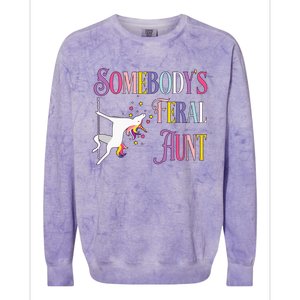 Somebody's Feral Aunt Colorblast Crewneck Sweatshirt